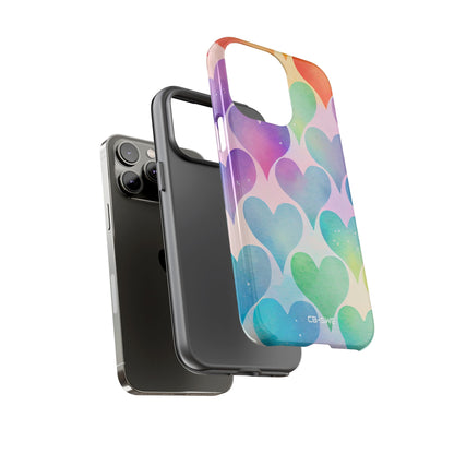 Watercolor Heart Symphony - iPhone Case