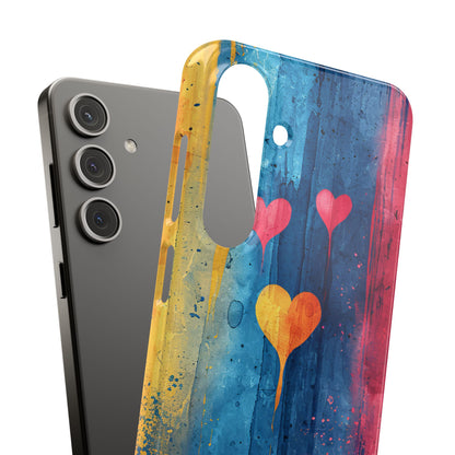 Hearts Watercolor Art - Slim Samsung S24 Phone Case