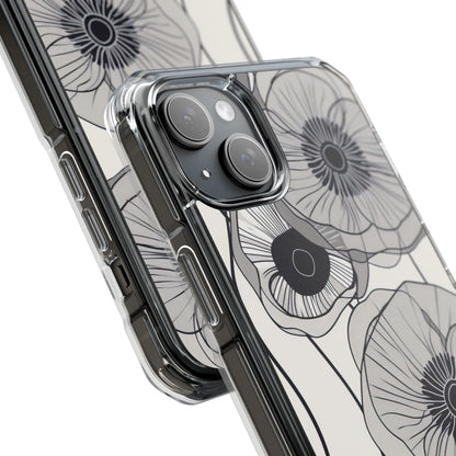 Modern Minimalist Flowers iPhone 15 - Clear Impact Phone Case