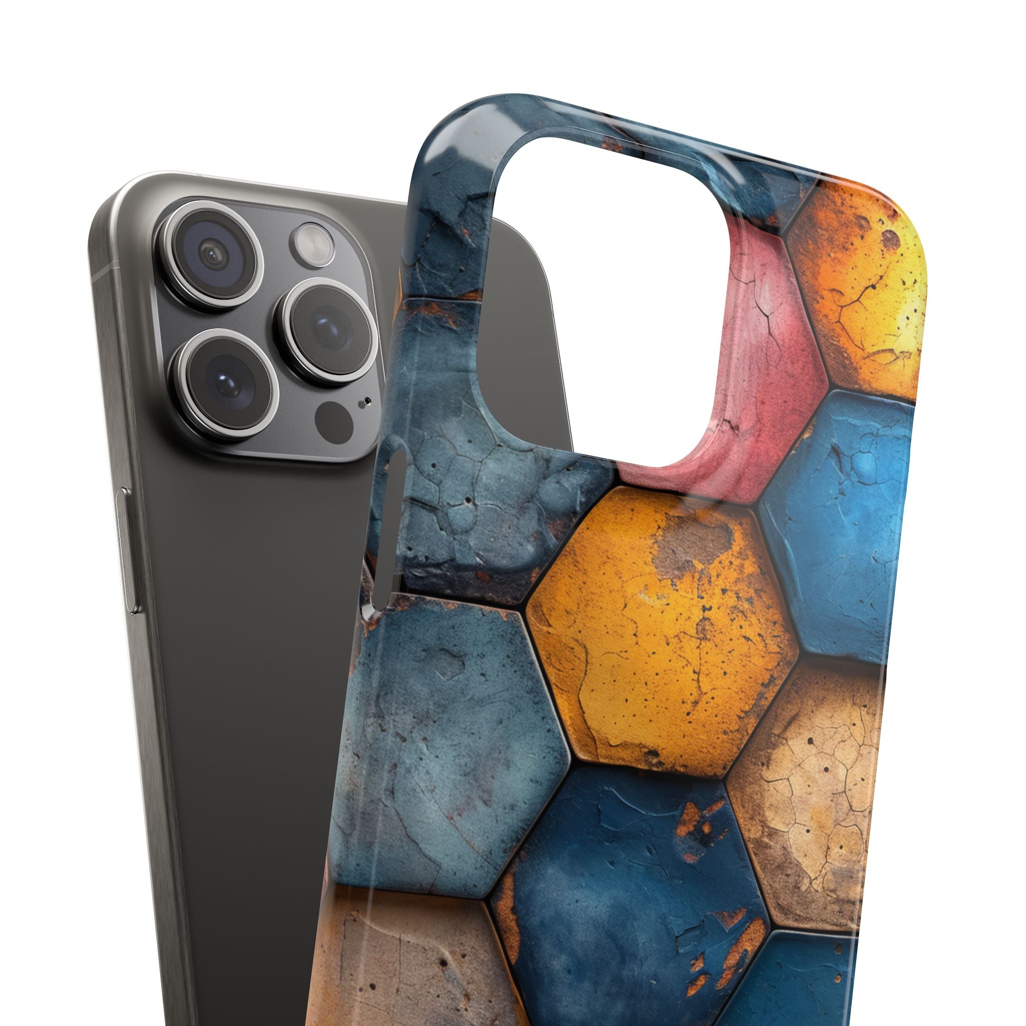 Rustic Geometric Tiles - Slim iPhone 15 Phone Case