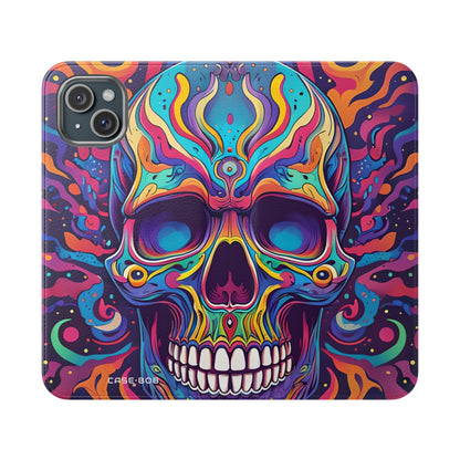 Psychedelic Skull - iPhone 15 Plus Case - Wallet