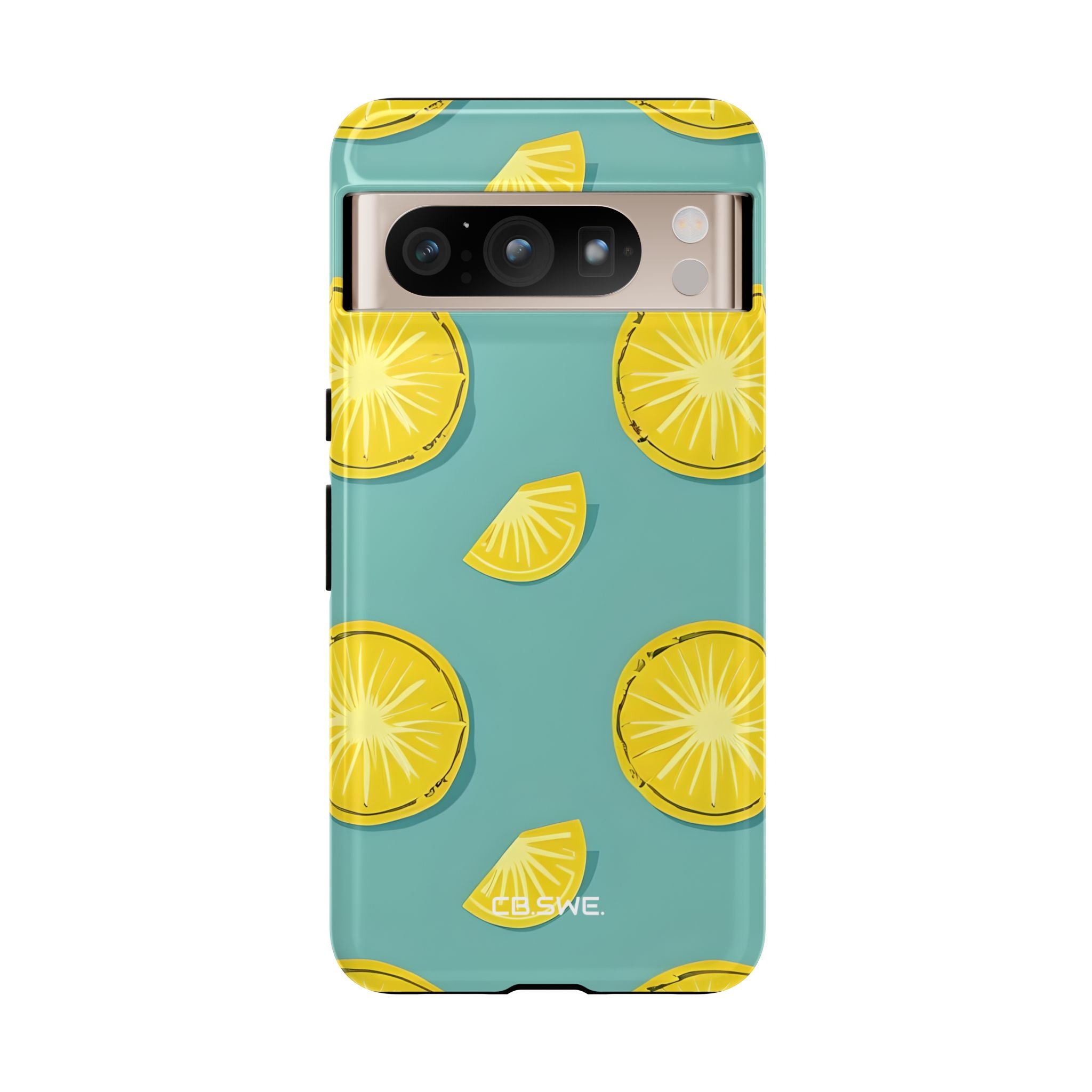Bright Yellow Pineapple Slice on Teal Google Pixel 8 - Tough