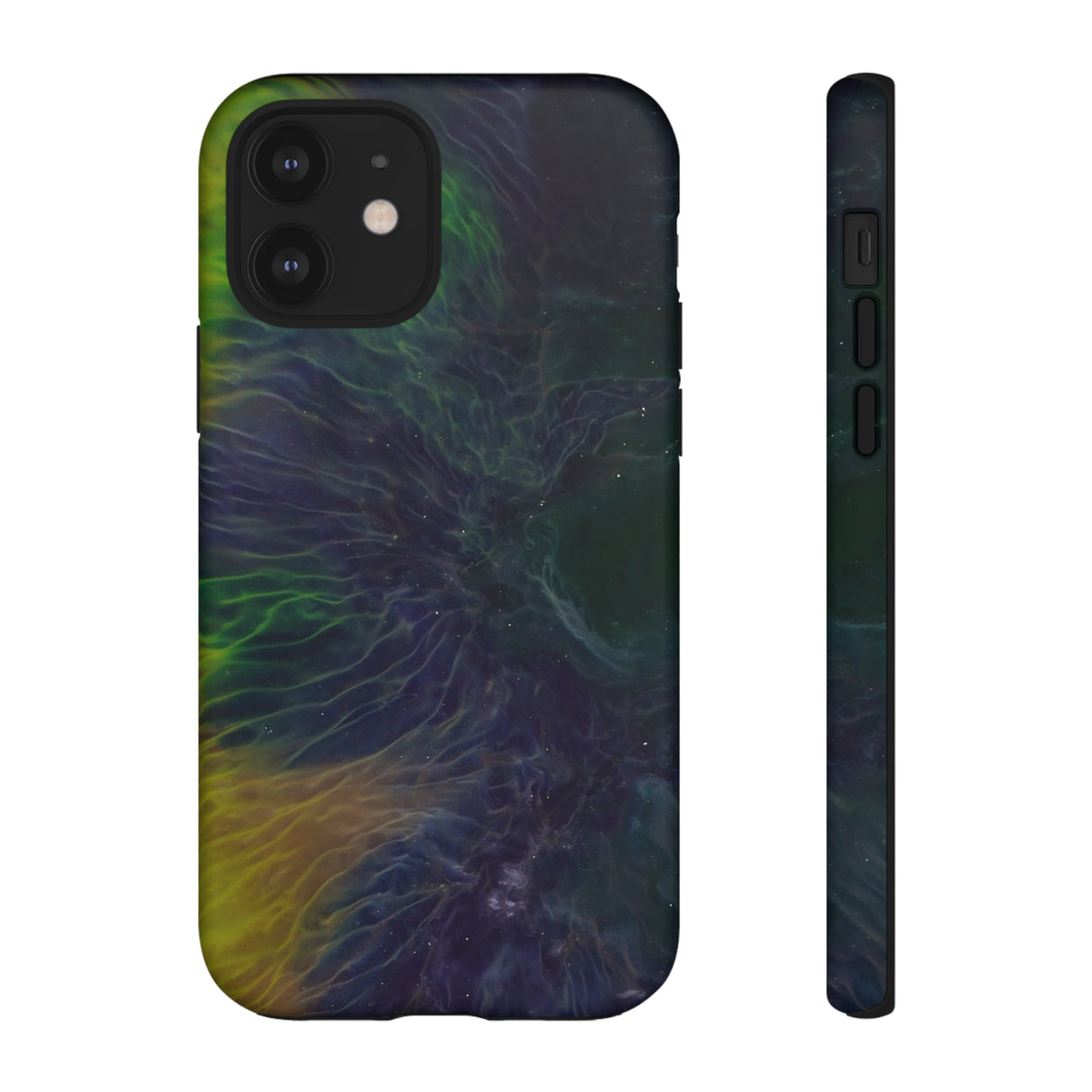 Dark Blue Ink Art iPhone Case (Protective) iPhone 12 Matte Phone Case