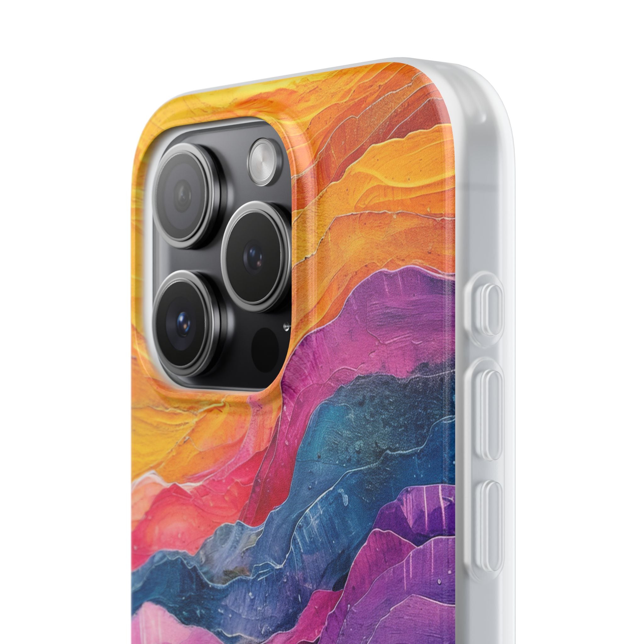 Vibrant Abstract Waves - Flexi iPhone 15 Phone Case