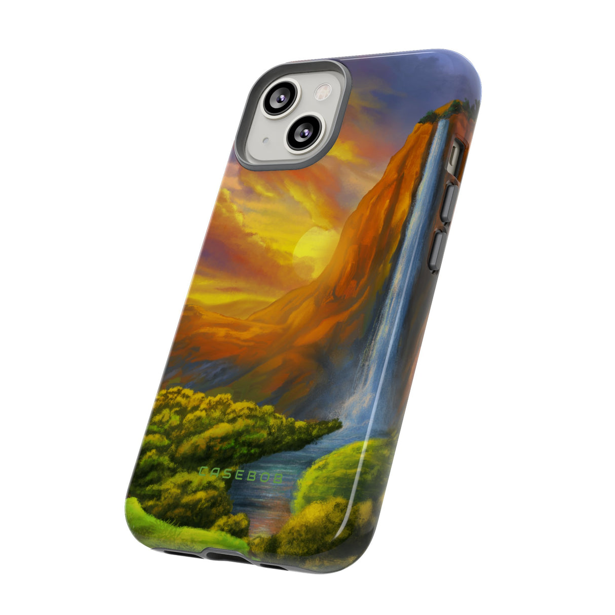 Fantasy Landscape with Waterfall - Protective Phone Case