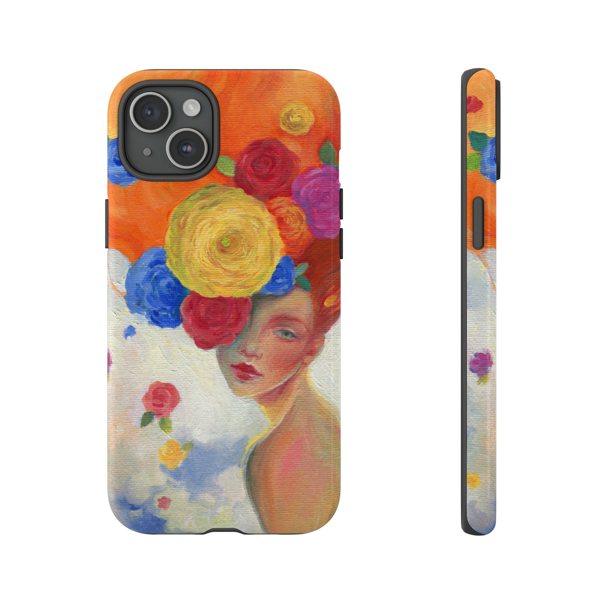 Oil Painting - Woman and Flowers - Protective Phone Case