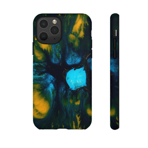 Blue Flower Ink Art iPhone Case (Protective) iPhone 11 Pro Matte Phone Case