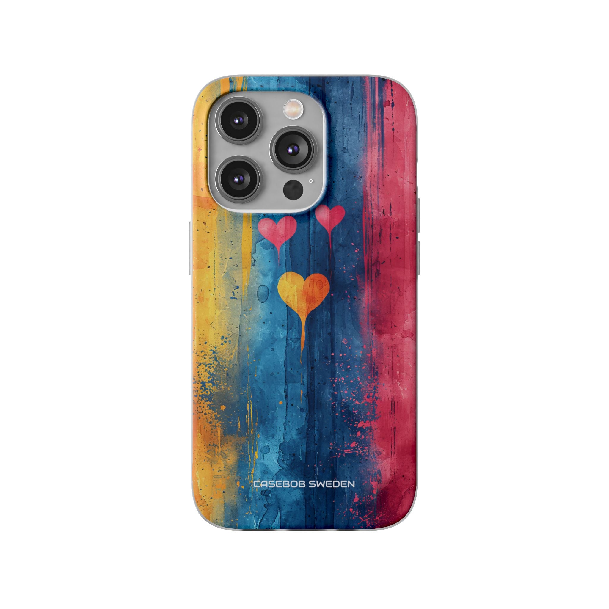 Hearts Watercolor Art - Flexi iPhone 14 Phone Case