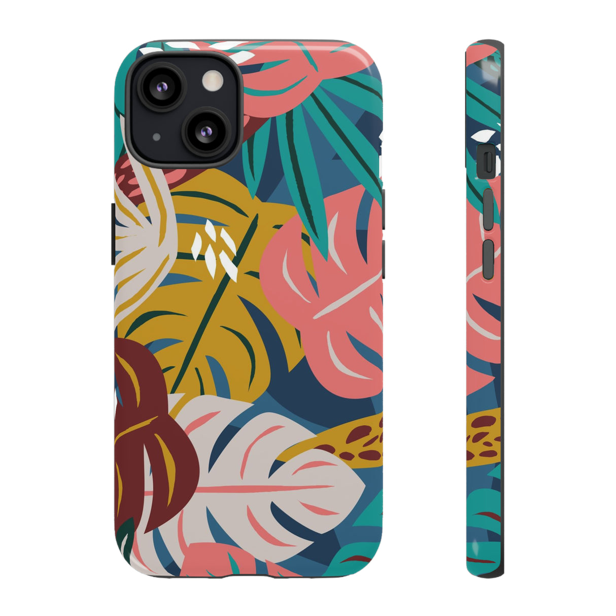 Tropical Leaf Mono - Protective Phone Case