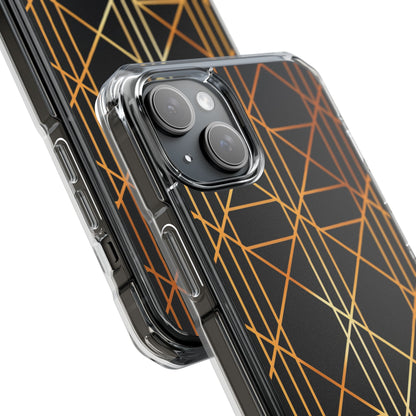 Golden Geometric Elegance iPhone 15 - Impact Clear+