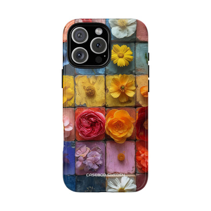 Vibrant Floral Tiles - Tough iPhone 16 Phone Case