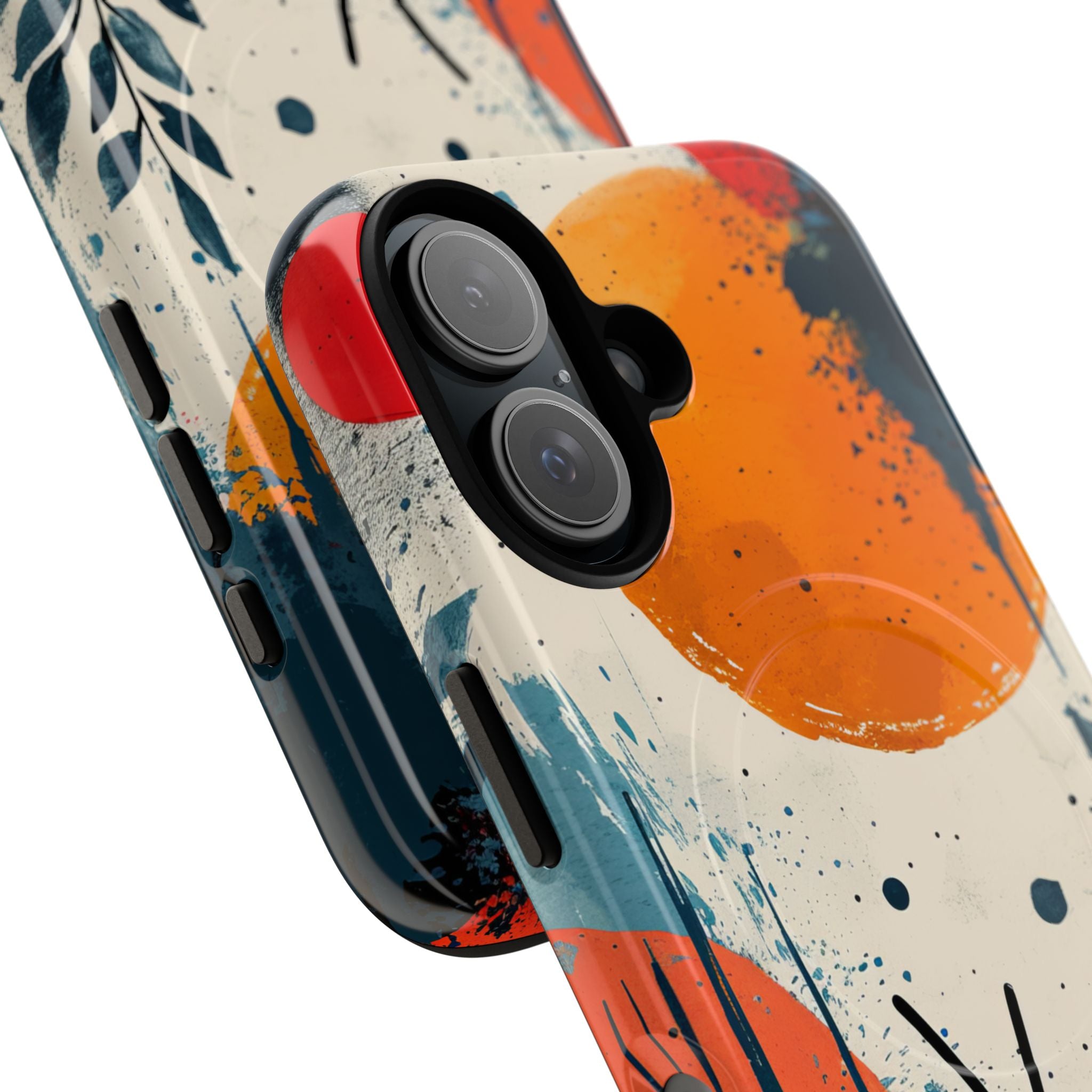 Orange Blue Splash - Tough + MagSafe® iPhone 16 Phone Case