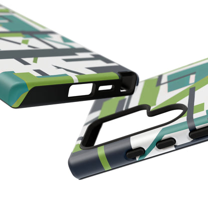 Green Geometry Glide Samsung S24 - Tough Phone Case