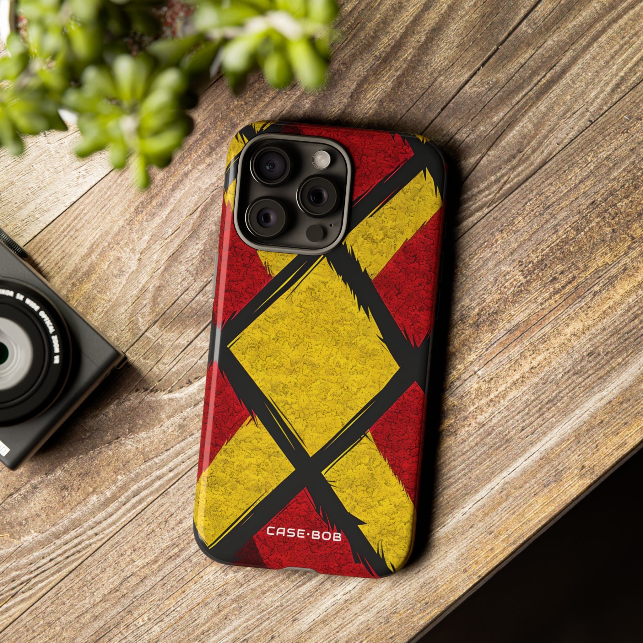 Cracked Diamond Grid iPhone 15 Pro Max Case - Tough