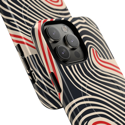 Wavy Red Flow iPhone 14 - Tough+