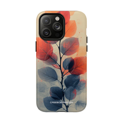 Orange Gray Leaves - Tough + MagSafe® iPhone 14 Phone Case