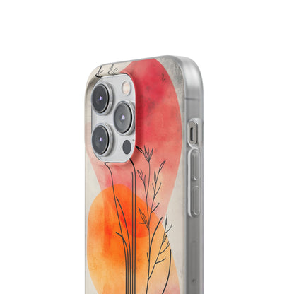 Curved Stem Sunset iPhone 14 Pro Case - Soft