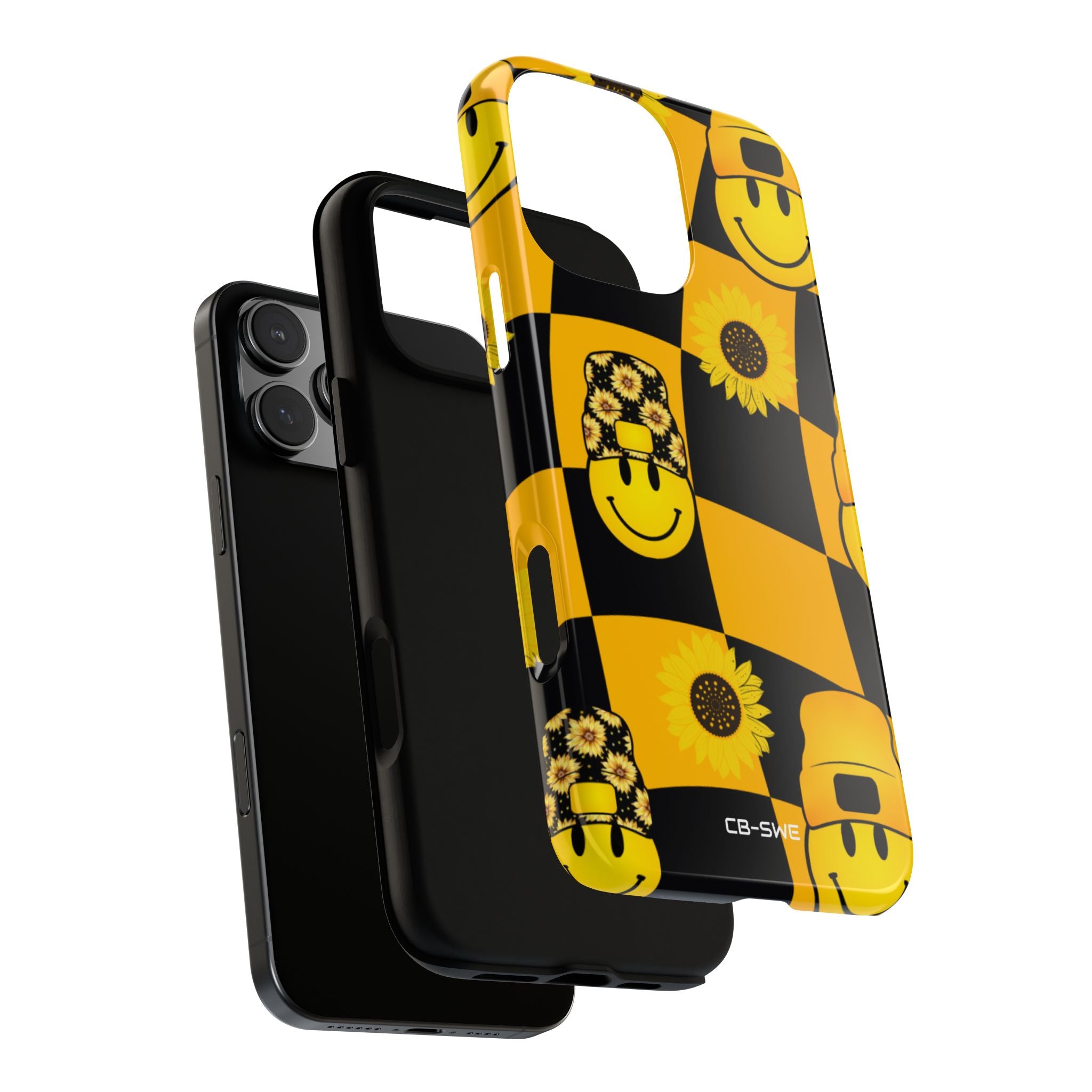 Joyful Checkered Smiles - iPhone Case