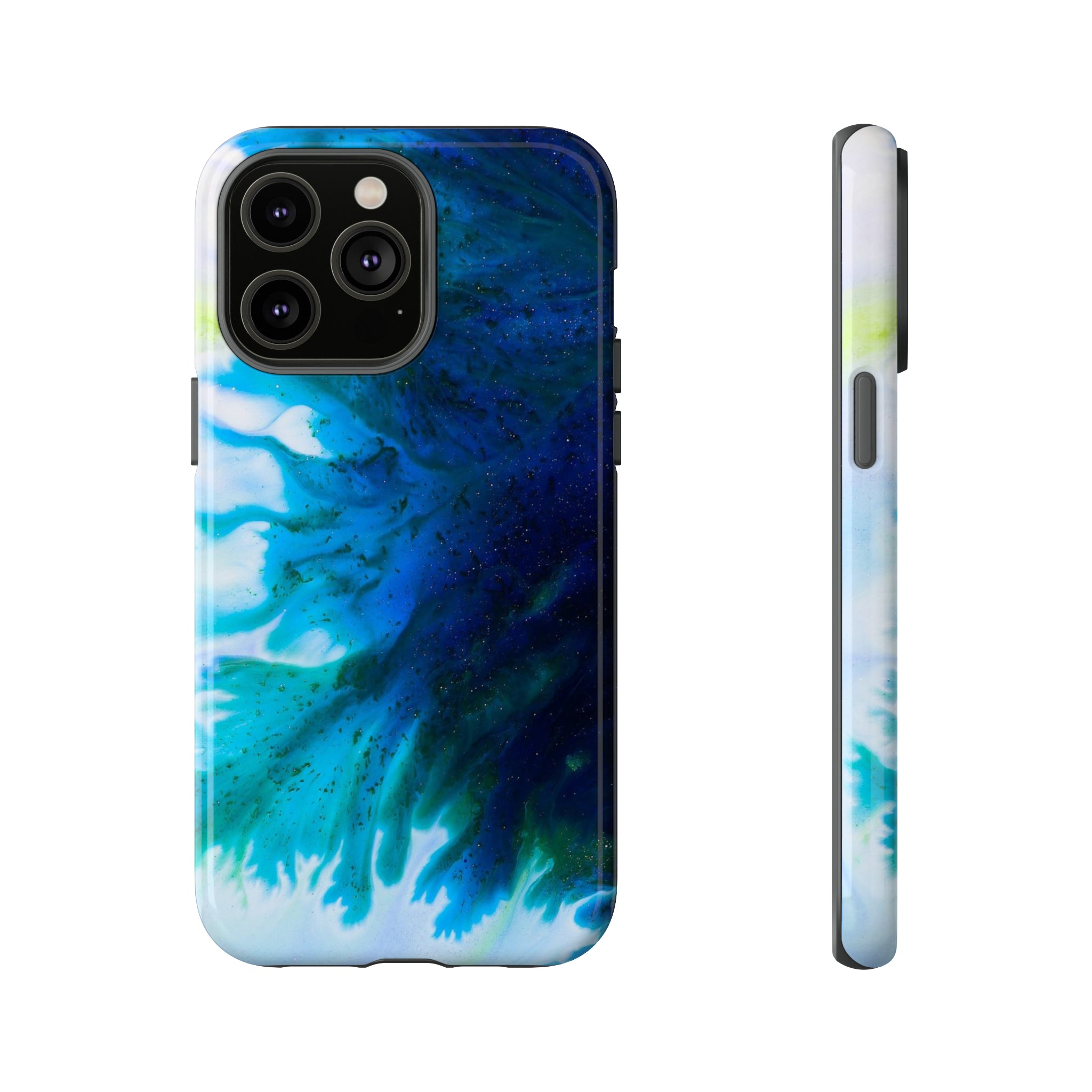 Blue Liquid Ink Art - Protective Phone Case