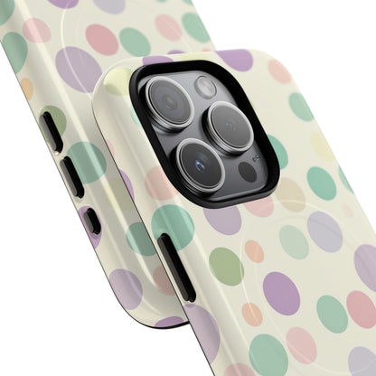 Playful Pastel Polka Dots - Tough + MagSafe® iPhone 15 Phone Case