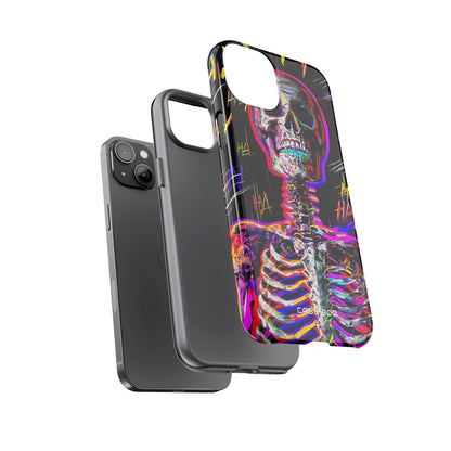 Neon Skeleton Laugh iPhone 14 Plus Case - Tough