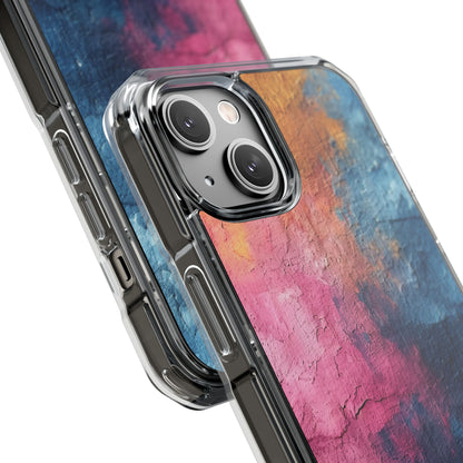 Blue Pink Abstract - Clear Impact iPhone 14 Phone Case