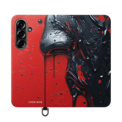 Glossy Black Face - Samsung S25 Case - Wallet