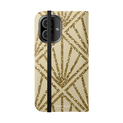 Golden Fan Sparkle - iPhone 16 Case - Portemonnee