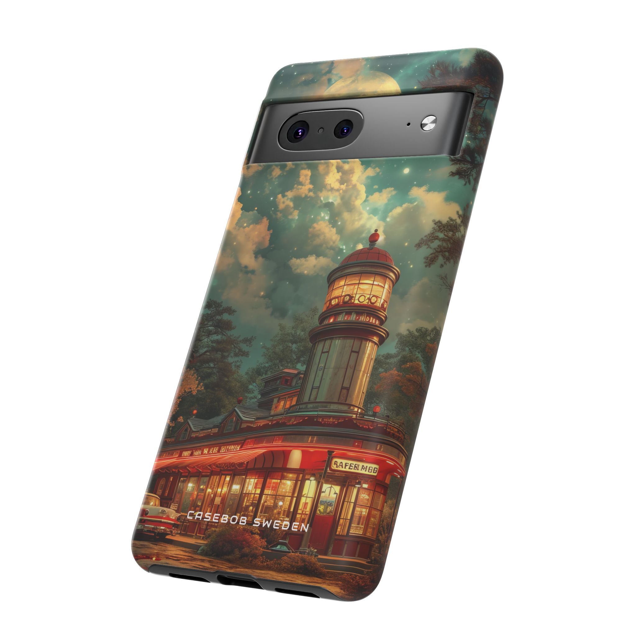 Vintage Moonlit Diner Fantasy Google Pixel 7 - Tough Phone Case