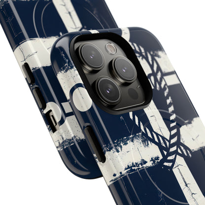 Navy Anchor Stripes iPhone 14 - Tough+