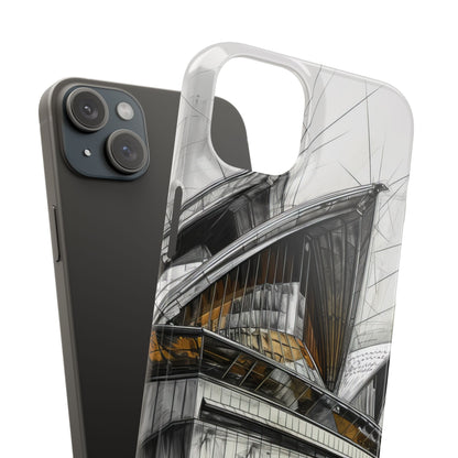 Architectural Curves in Line Formation iPhone 15 - Slim Phone Case