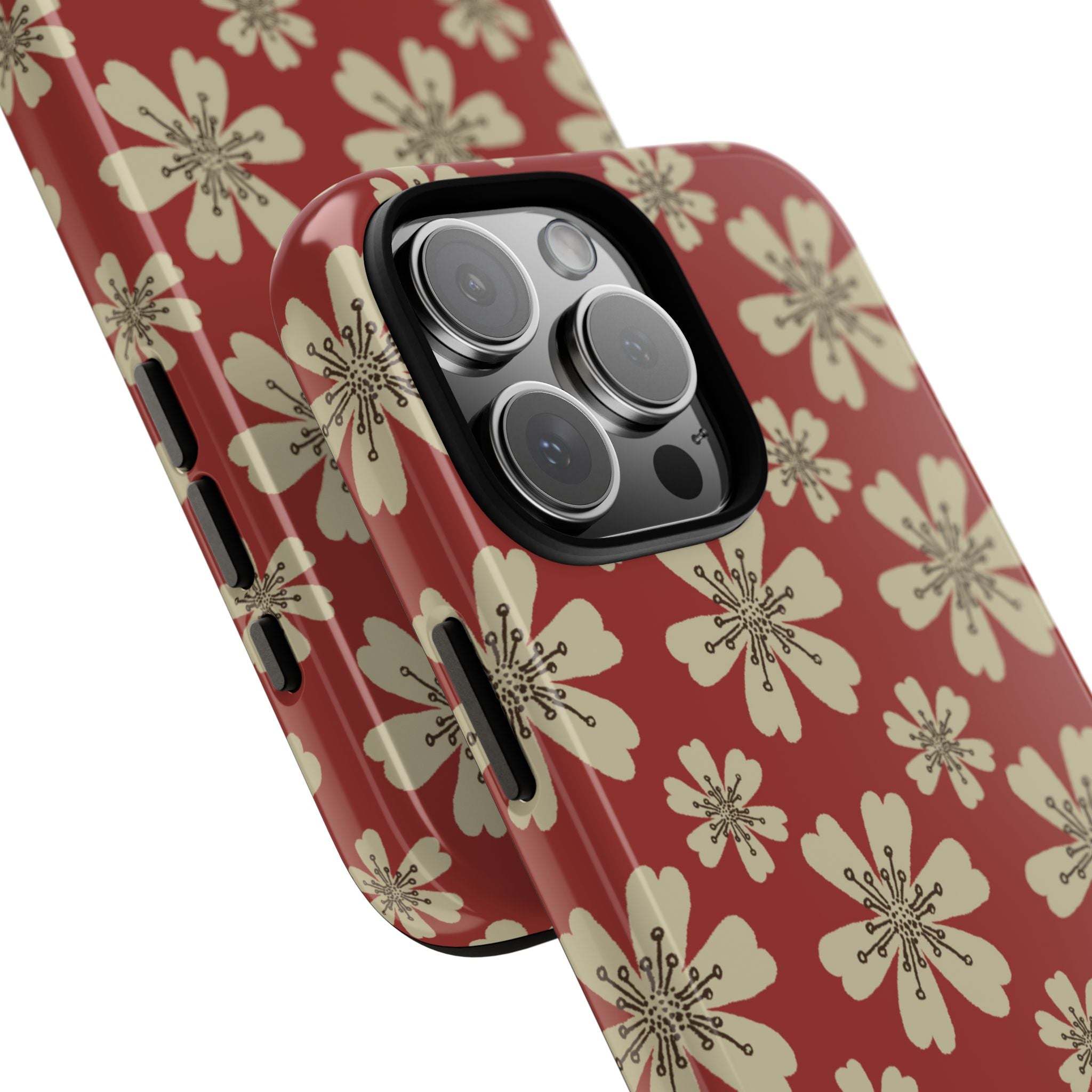 Retro Red Florals - iPhone Case