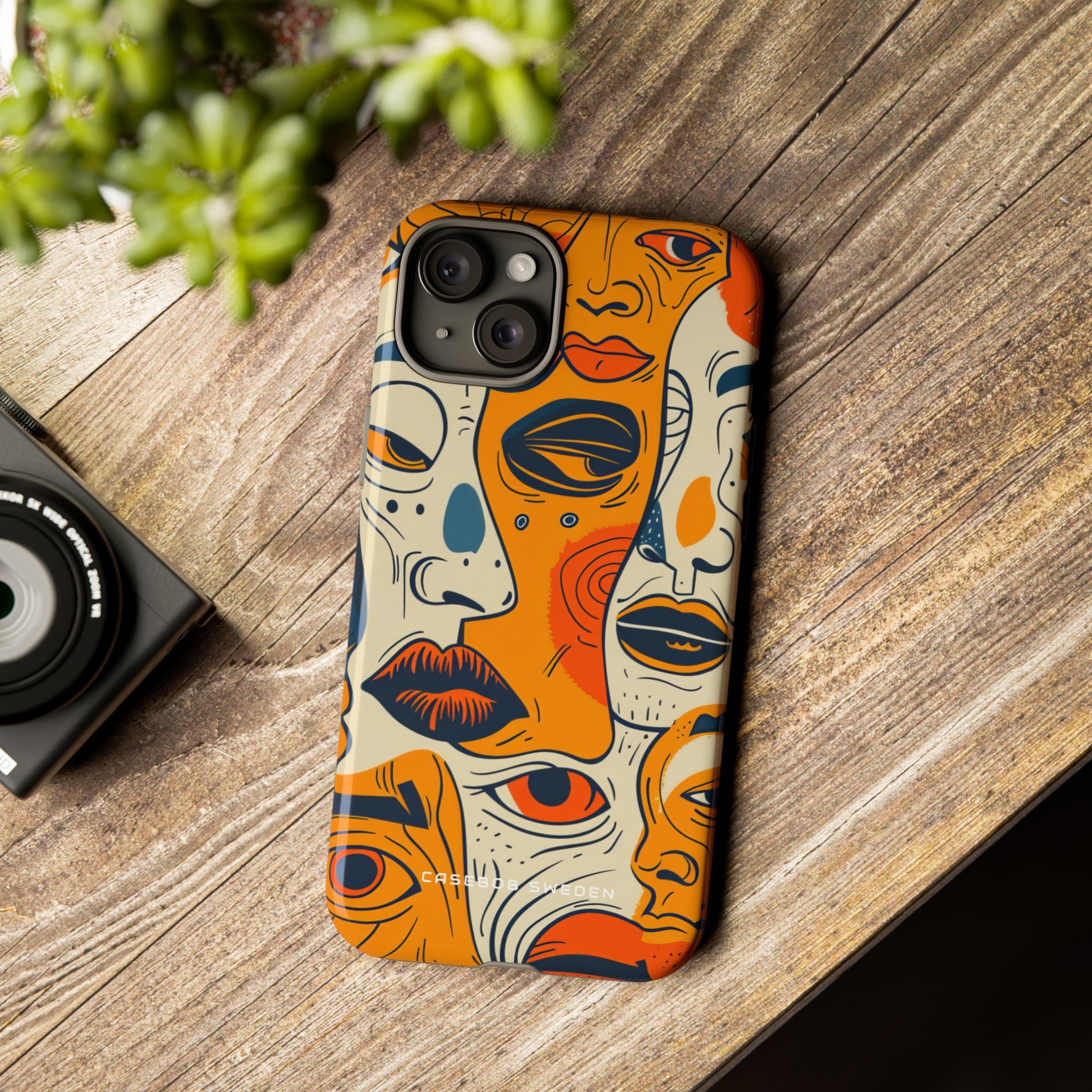 Gradient Face Mosaic iPhone 15 - Tough Phone Case