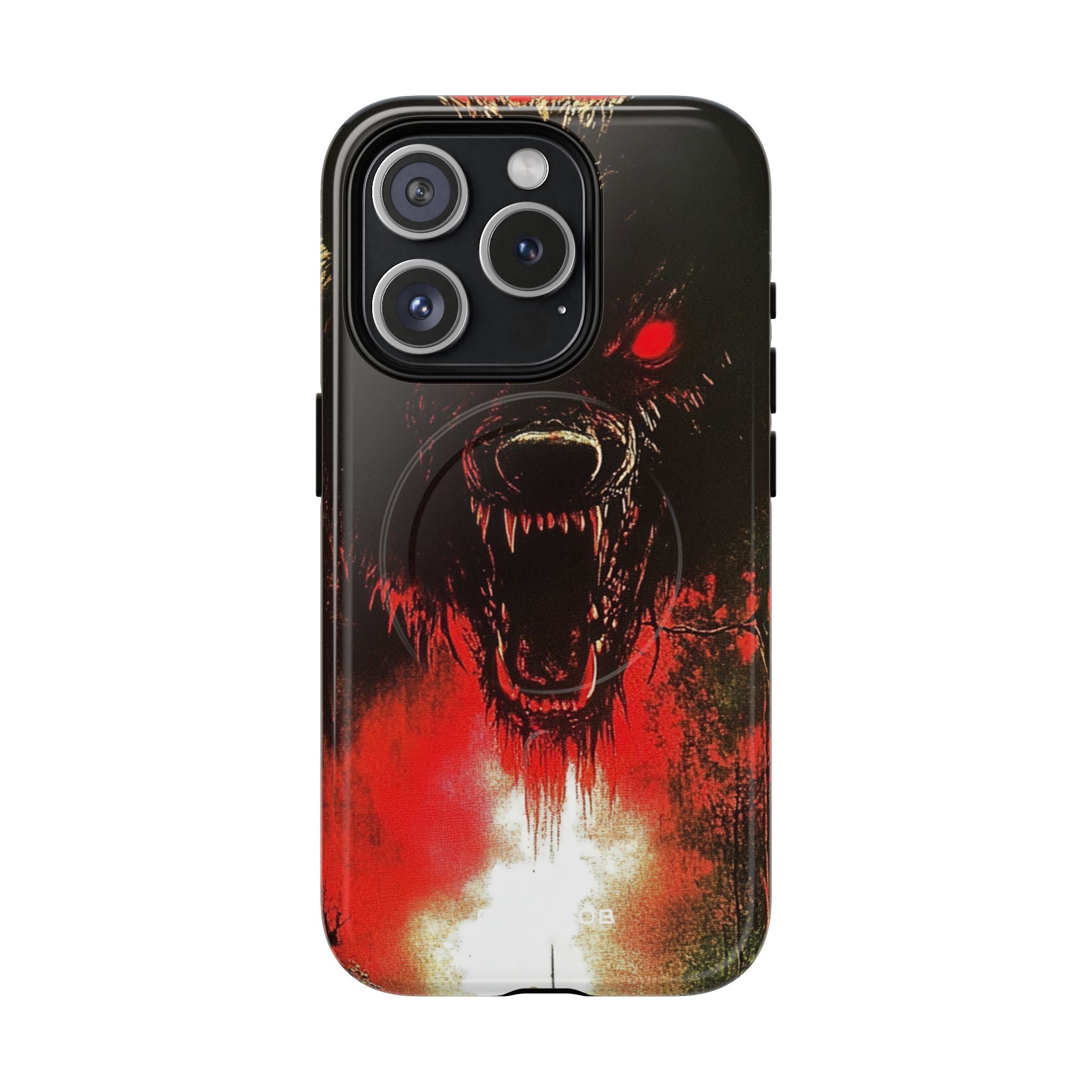 Crimson Wolf iPhone 15 Pro Case - Tough+