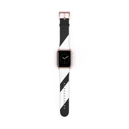 Diagonal Stripes BlackWhite - Watch Band
