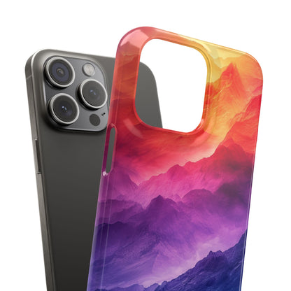 Purple Orange Mountains - Slim iPhone 15 Phone Case