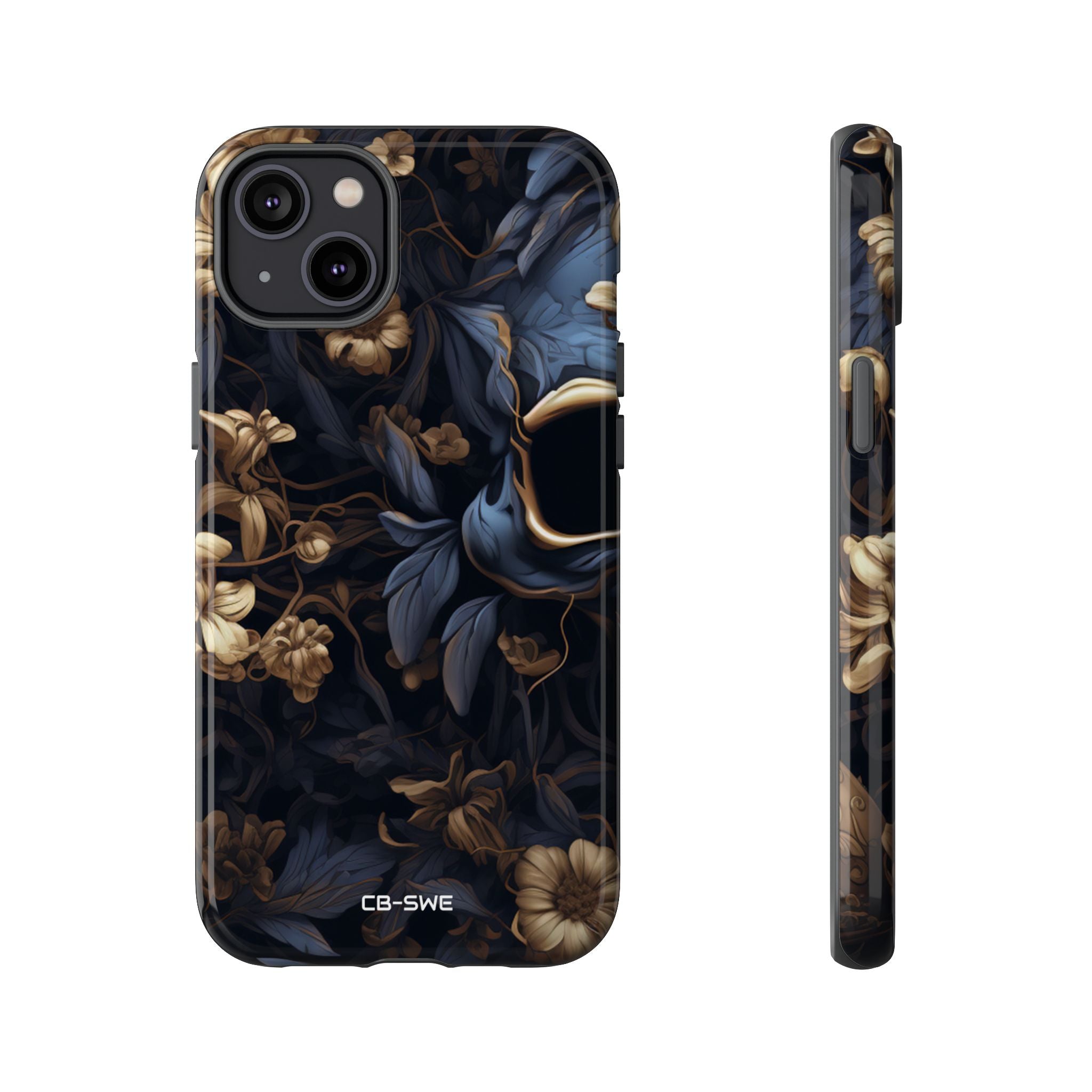 Gothic Floral Skull - iPhone Case