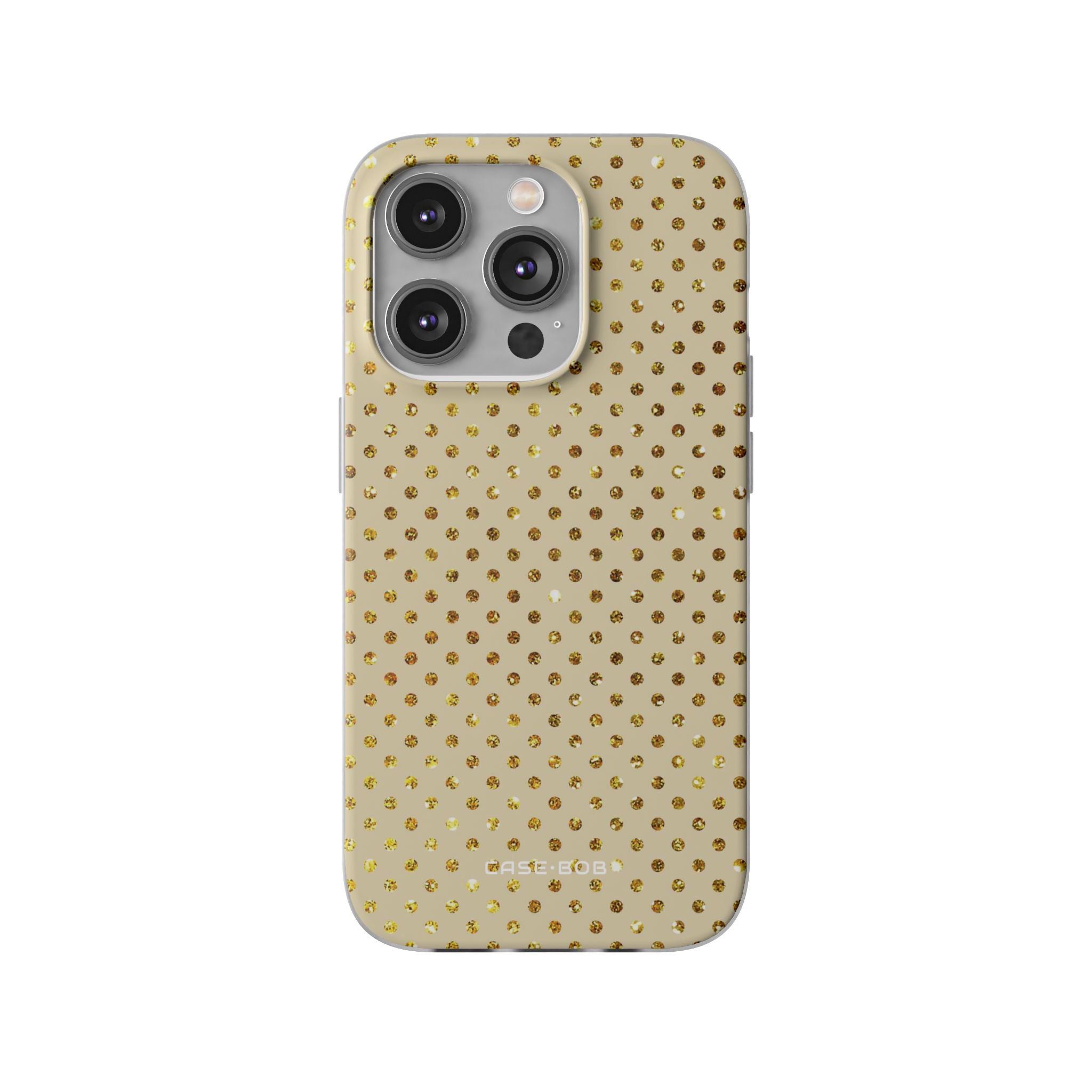 Gold Sparkle Grid iPhone 14 Pro Case - Soft