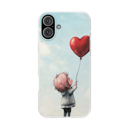 Heart Balloon Glow iPhone 16 Plus Case - Soft