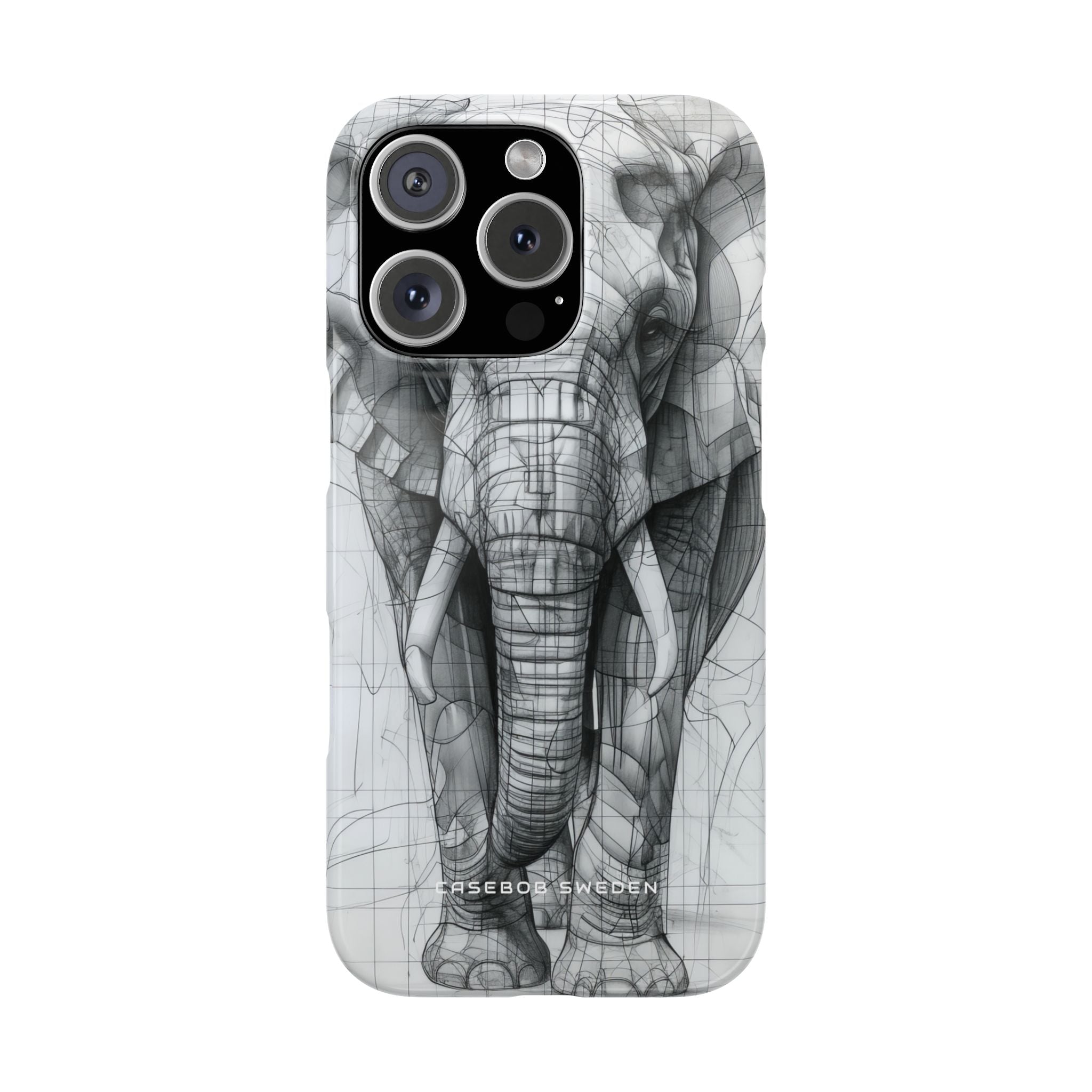 Elephant Line Geometry iPhone 16 - Slim Phone Case