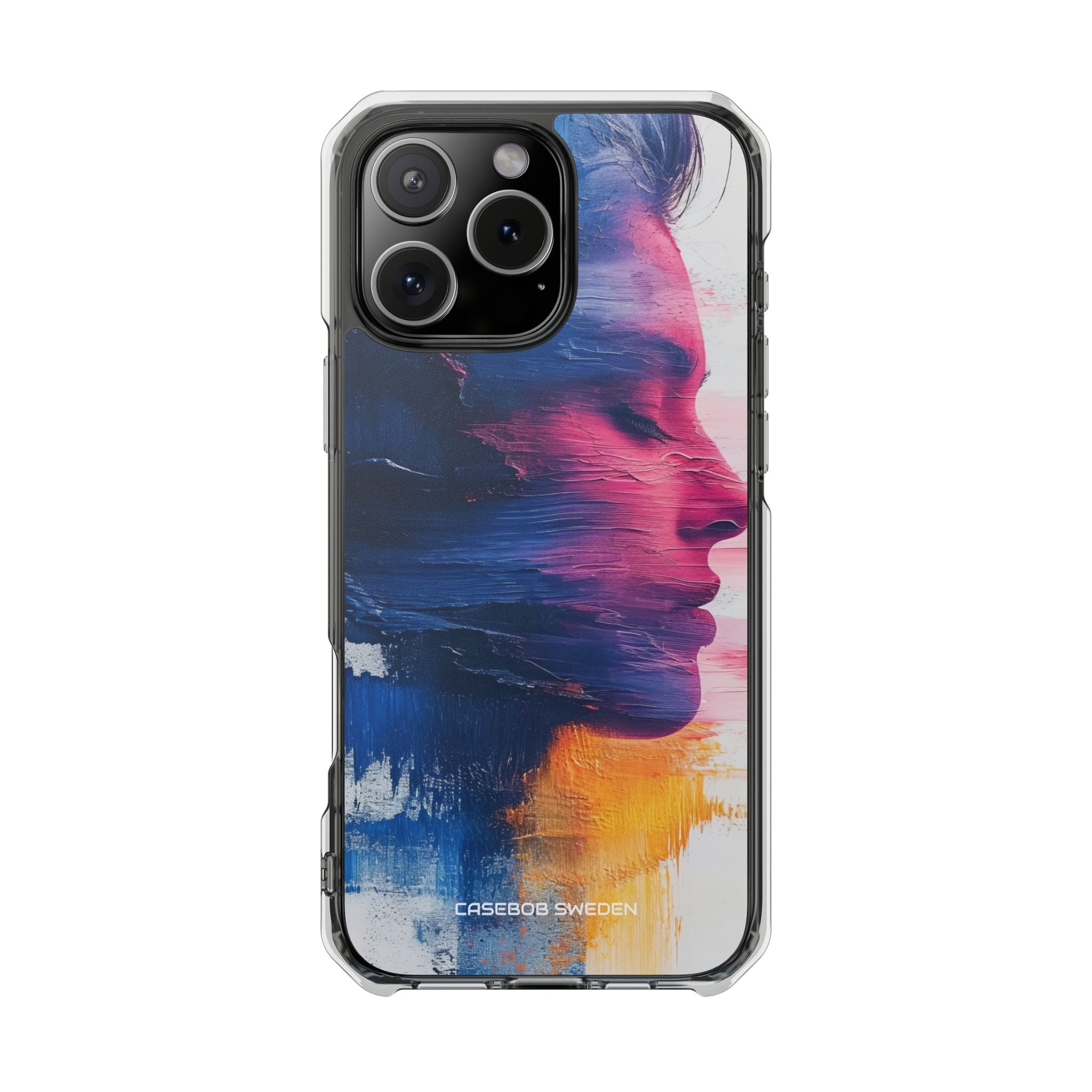 Blue Magenta Portrait - Clear Impact iPhone 16 Phone Case