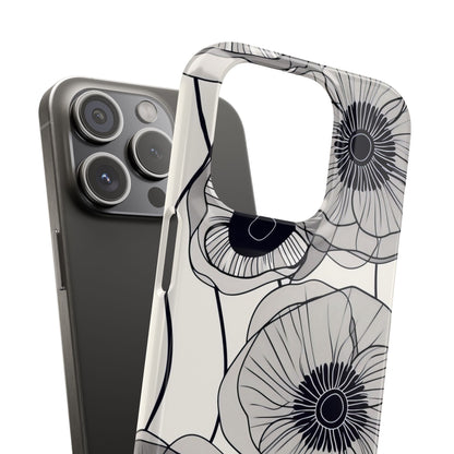 Modern Minimalist Flowers iPhone 15 - Slim Phone Case