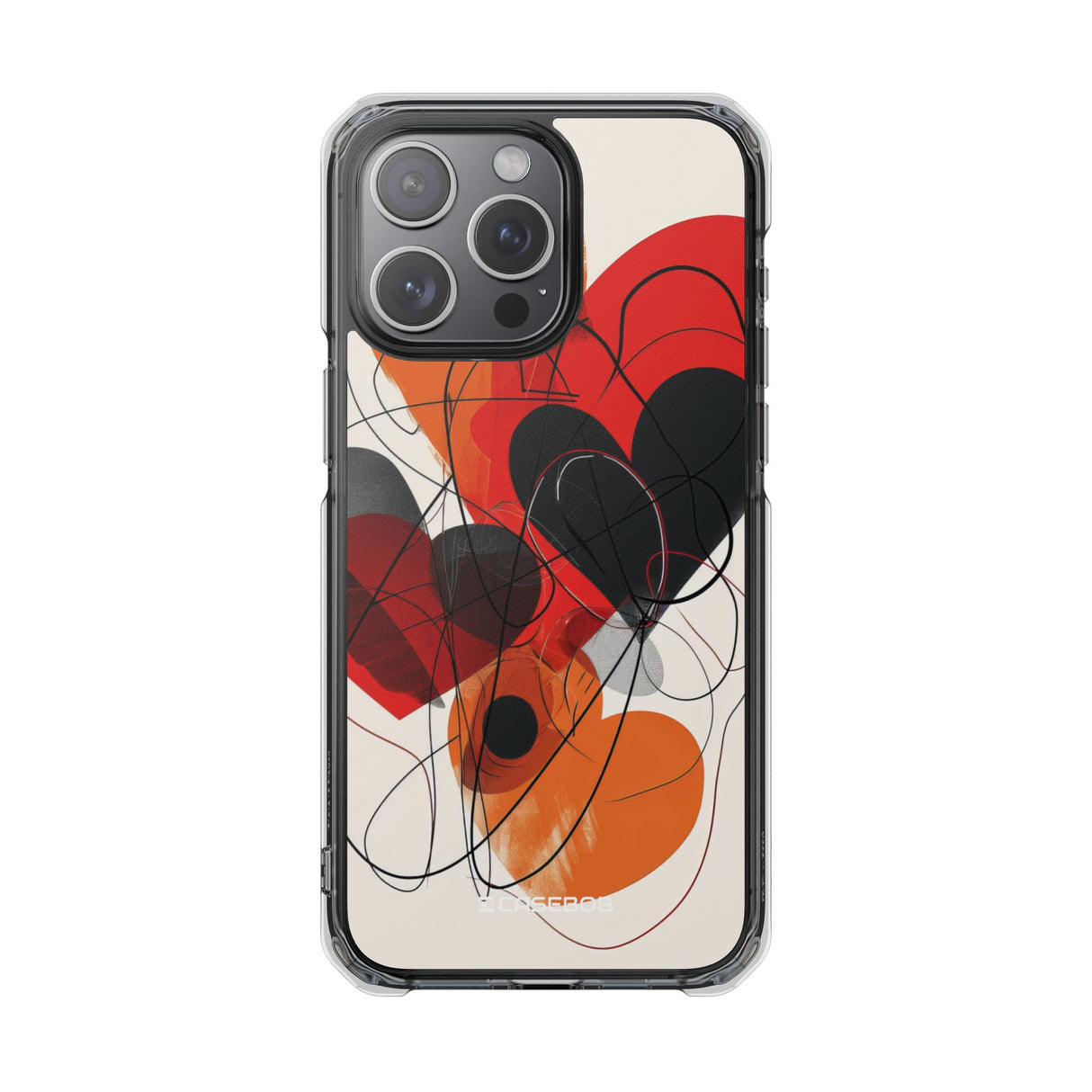 Fiery Hearts - Phone Case for iPhone (Clear Impact - Magnetic)