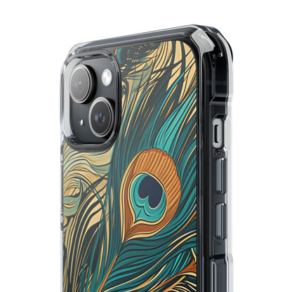 Art Nouveau Peacock Elegance iPhone 15 - Clear Impact Phone Case