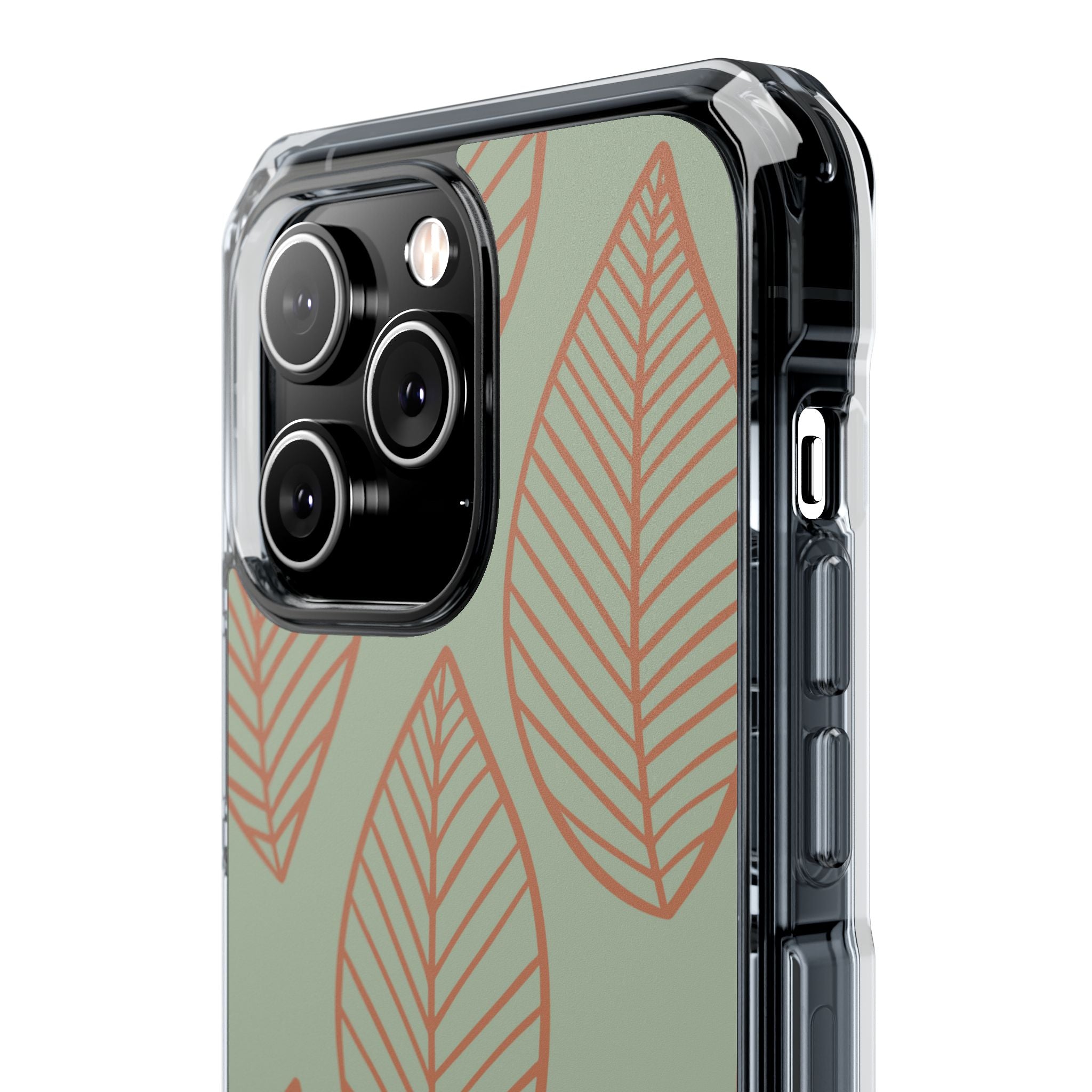 Mint and Orange Leaves iPhone Case - Impact