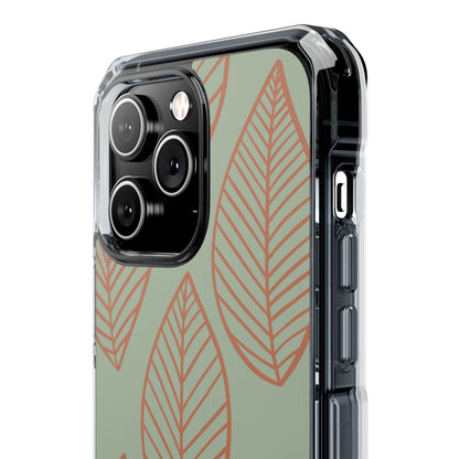 Mint and Orange Leaves iPhone Case - Impact