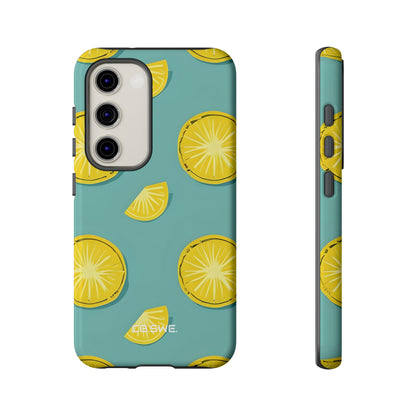 Bright Yellow Pineapple Slice on Teal Samsung S23 - Tough
