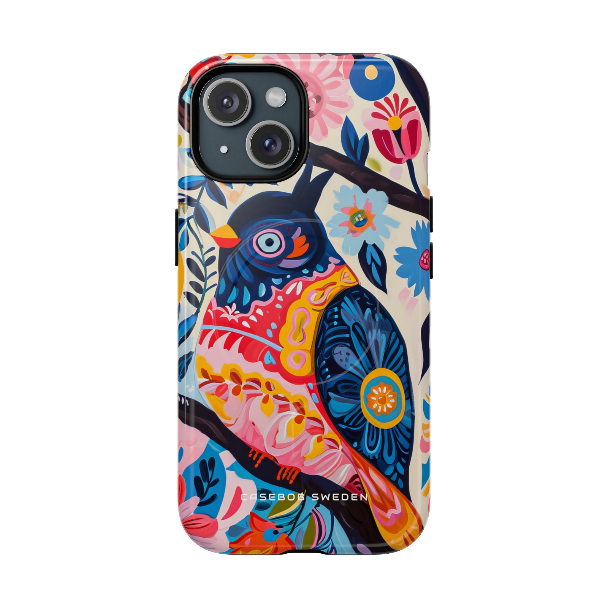 Whimsical Vintage Owl with Floral Charm iPhone 15  Tough+ Phone Case