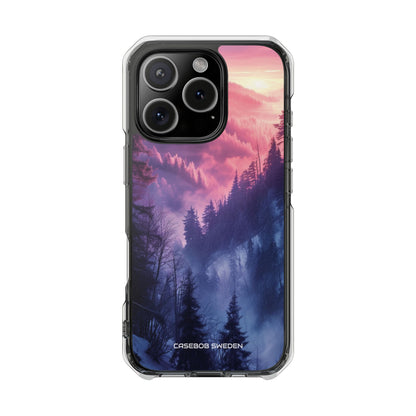 Misty Forest Serenity - Clear Impact iPhone 16 Phone Case