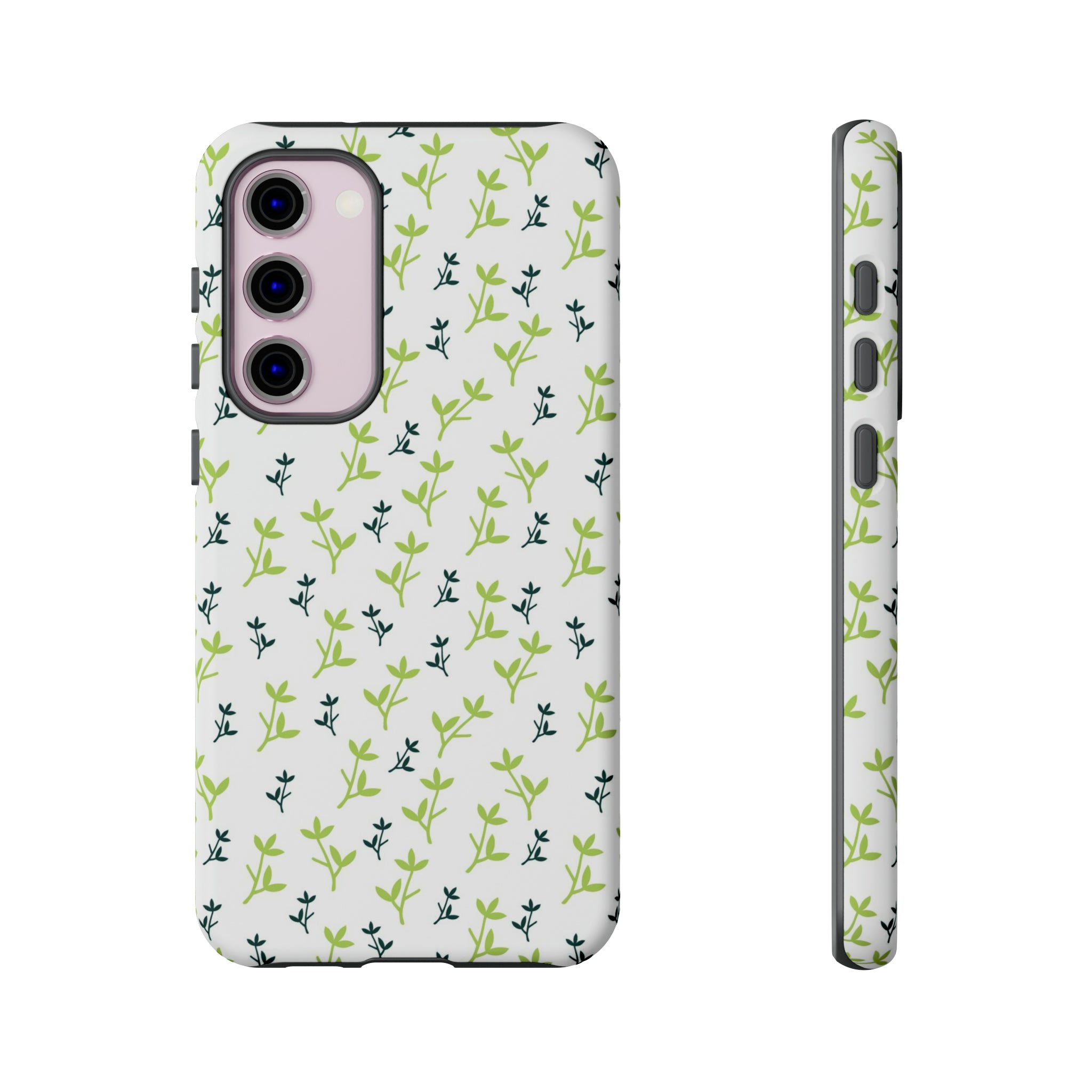 White Flower Pattern - Protective Phone Case